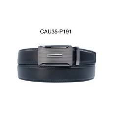 Ceinture automatique boucle crémaillère sans trous en croute de cuir de vachette 3.5 cm - 4
