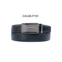 Ceinture automatique boucle crémaillère sans trous en croute de cuir de vachette 3.5 cm