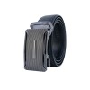 Ceinture automatique boucle crémaillère sans trous en croute de cuir de vachette 3.5 cm - 5