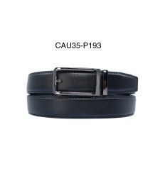 Ceinture automatique boucle crémaillère sans trous en croute de cuir de vachette 3.5 cm - 4