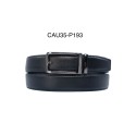 Ceinture automatique boucle crémaillère sans trous en croute de cuir de vachette 3.5 cm