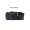 Ceinture automatique boucle crémaillère sans trous en croute de cuir de vachette 3.5 cm - 4