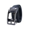 Ceinture automatique boucle crémaillère sans trous en croute de cuir de vachette 3.5 cm - 5