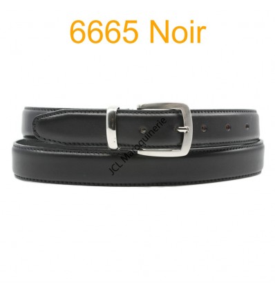 Ceinture en cuir de vachette fabrication francaise 6665 noir