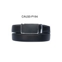 Ceinture automatique boucle crémaillère sans trous en croute de cuir de vachette 3.5 cm