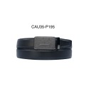 Ceinture automatique boucle crémaillère sans trous en croute de cuir de vachette 3.5 cm