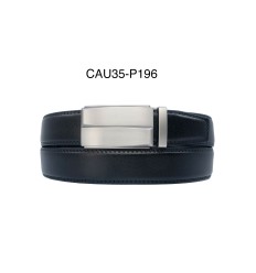 Ceinture automatique boucle crémaillère sans trous en croute de cuir de vachette 3.5 cm - 4