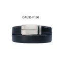 Ceinture automatique boucle crémaillère sans trous en croute de cuir de vachette 3.5 cm