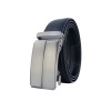 Ceinture automatique boucle crémaillère sans trous en croute de cuir de vachette 3.5 cm - 5