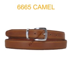 Ceinture en cuir de vachette fabrication francaise 6665 Camel