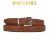 Ceinture en cuir de vachette fabrication francaise 6665 Camel