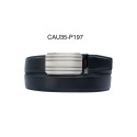 Ceinture automatique boucle crémaillère sans trous en croute de cuir de vachette 3.5 cm