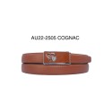 Ceinture femme automatique boucle crémaillère sans trous en croute de cuir de vachette 2505
