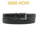 Ceinture en cuir de vachette fabrication francaise 6688 noir