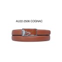 Ceinture femme automatique boucle crémaillère sans trous en croute de cuir de vachette 2506