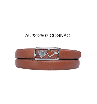 Ceinture femme automatique boucle crémaillère sans trous en croute de cuir de vachette 2506 - 5