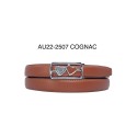 Ceinture femme automatique boucle crémaillère sans trous en croute de cuir de vachette 2506