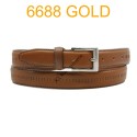 Ceinture en cuir de vachette fabrication francaise 6688 Camel