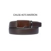 Ceinture automatique boucle crémaillère sans trous en croute de cuir de vachette 3.5 cm - 10
