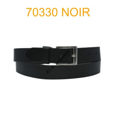 Ceinture en cuir de vachette fabrication francaise 70330 noir