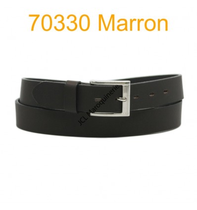 Ceinture en cuir de vachette fabrication francaise 70330 Marron