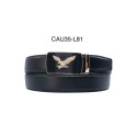Ceinture automatique boucle crémaillère sans trous en croute de cuir de vachette 3.5 cm