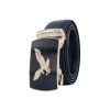 Ceinture automatique boucle crémaillère sans trous en croute de cuir de vachette 3.5 cm - 5