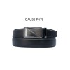 Ceinture automatique boucle crémaillère sans trous en croute de cuir de vachette 3.5 cm - 4