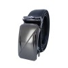 Ceinture automatique boucle crémaillère sans trous en croute de cuir de vachette 3.5 cm - 5