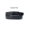 Ceinture automatique boucle crémaillère sans trous en croute de cuir de vachette 3.5 cm