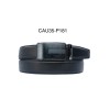 Ceinture automatique boucle crémaillère sans trous en croute de cuir de vachette 3.5 cm - 4
