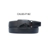 Ceinture automatique boucle crémaillère sans trous en croute de cuir de vachette 3.5 cm - 4