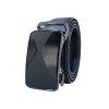 Ceinture automatique boucle crémaillère sans trous en croute de cuir de vachette 3.5 cm - 5