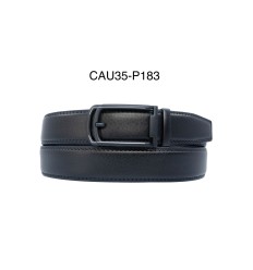 Ceinture automatique boucle crémaillère sans trous en croute de cuir de vachette 3.5 cm - 4