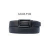 Ceinture automatique boucle crémaillère sans trous en croute de cuir de vachette 3.5 cm - 4