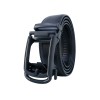 Ceinture automatique boucle crémaillère sans trous en croute de cuir de vachette 3.5 cm - 5