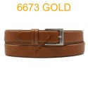 Ceinture en cuir de vachette fabrication francaise 6673 Camel