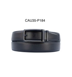 Ceinture automatique boucle crémaillère sans trous en croute de cuir de vachette 3.5 cm - 4