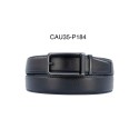 Ceinture automatique boucle crémaillère sans trous en croute de cuir de vachette 3.5 cm
