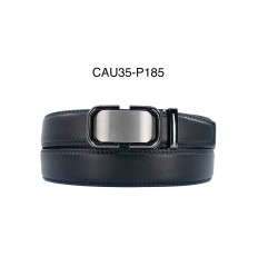 Ceinture automatique boucle crémaillère sans trous en croute de cuir de vachette 3.5 cm - 4