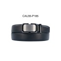 Ceinture automatique boucle crémaillère sans trous en croute de cuir de vachette 3.5 cm