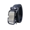 Ceinture automatique boucle crémaillère sans trous en croute de cuir de vachette 3.5 cm - 5