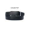 Ceinture automatique boucle crémaillère sans trous en croute de cuir de vachette 3.5 cm - 4