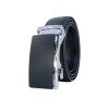 Ceinture automatique boucle crémaillère sans trous en croute de cuir de vachette 3.5 cm - 5