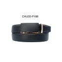 Ceinture automatique boucle crémaillère sans trous en croute de cuir de vachette 3.5 cm