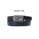 Ceinture automatique boucle crémaillère sans trous en croute de cuir de vachette 3.5 cm