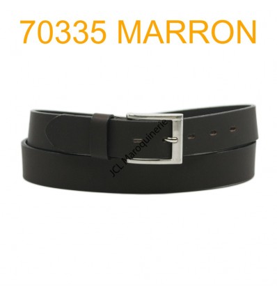 Ceinture en cuir de vachette fabrication francaise 70335 Marron