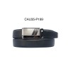 Ceinture automatique boucle crémaillère sans trous en croute de cuir de vachette 3.5 cm - 4