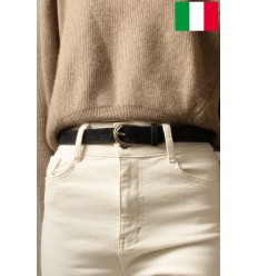 Ceinture femme en cuir de daim 2,5 cm de large Fabriqué en Italie - 1
