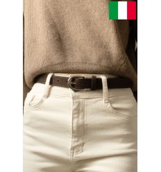 Ceinture femme en cuir de daim 2,5 cm de large Fabriqué en Italie - 1